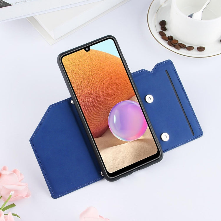 For Samsung Galaxy A32 4G (EU Version) Skin Feel PU + TPU + PC Back Cover Shockproof Case with Card Slots & Holder & Photo Frame