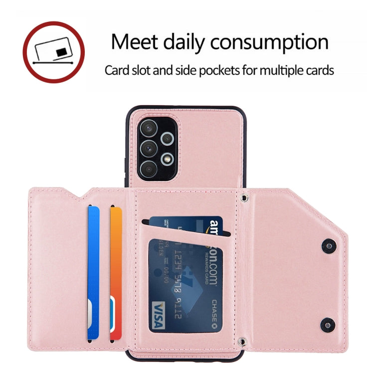 For Samsung Galaxy A32 4G (EU Version) Skin Feel PU + TPU + PC Back Cover Shockproof Case with Card Slots & Holder & Photo Frame