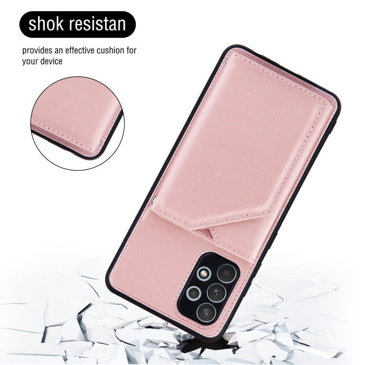 For Samsung Galaxy A32 4G (EU Version) Skin Feel PU + TPU + PC Back Cover Shockproof Case with Card Slots & Holder & Photo Frame