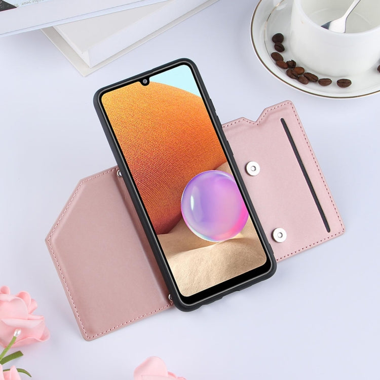 For Samsung Galaxy A32 4G (EU Version) Skin Feel PU + TPU + PC Back Cover Shockproof Case with Card Slots & Holder & Photo Frame