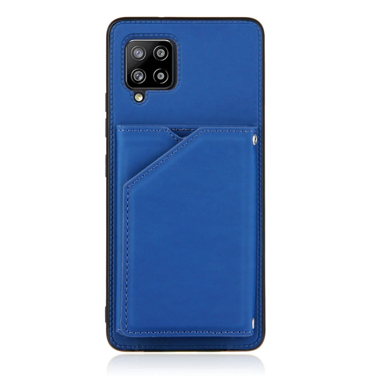 For Samsung Galaxy A42 5G Skin Feel PU + TPU + PC Back Cover Shockproof Case with Card Slots & Holder & Photo Frame