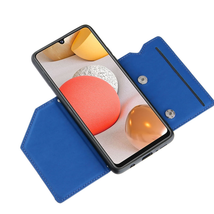 For Samsung Galaxy A42 5G Skin Feel PU + TPU + PC Back Cover Shockproof Case with Card Slots & Holder & Photo Frame