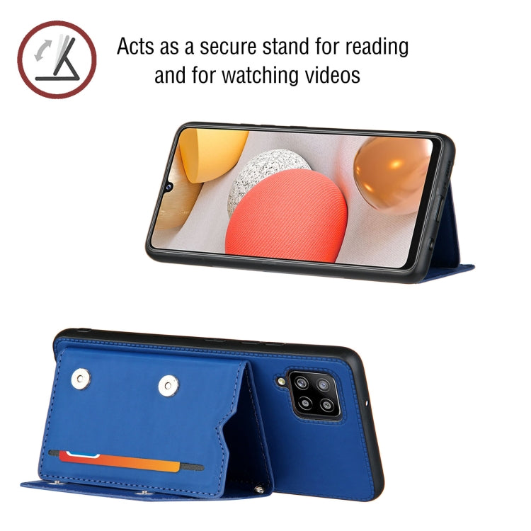 For Samsung Galaxy A42 5G Skin Feel PU + TPU + PC Back Cover Shockproof Case with Card Slots & Holder & Photo Frame