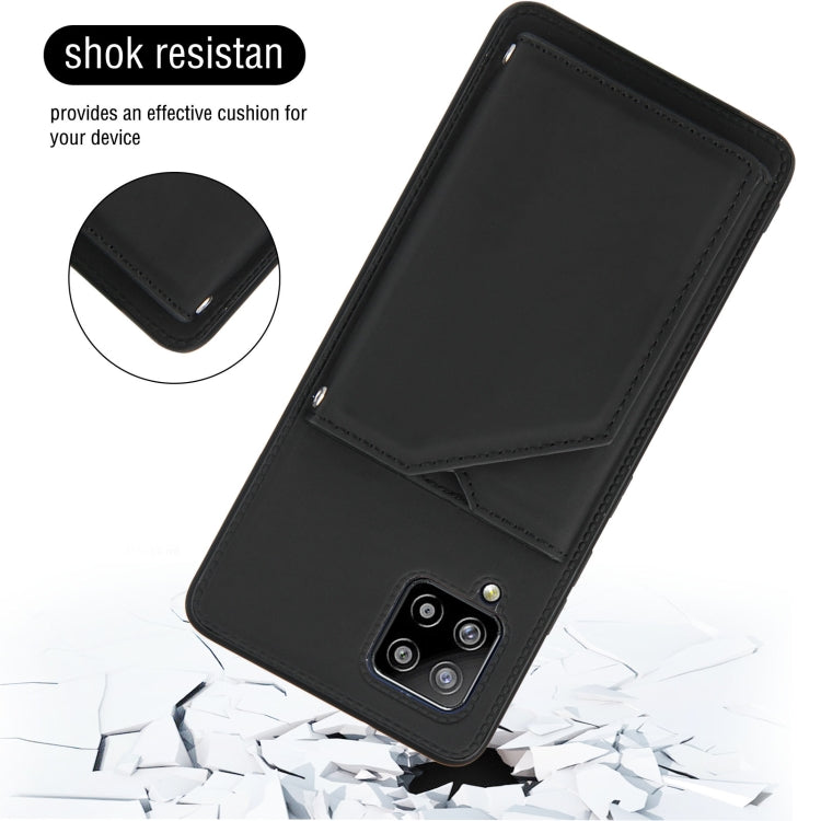 For Samsung Galaxy A42 5G Skin Feel PU + TPU + PC Back Cover Shockproof Case with Card Slots & Holder & Photo Frame