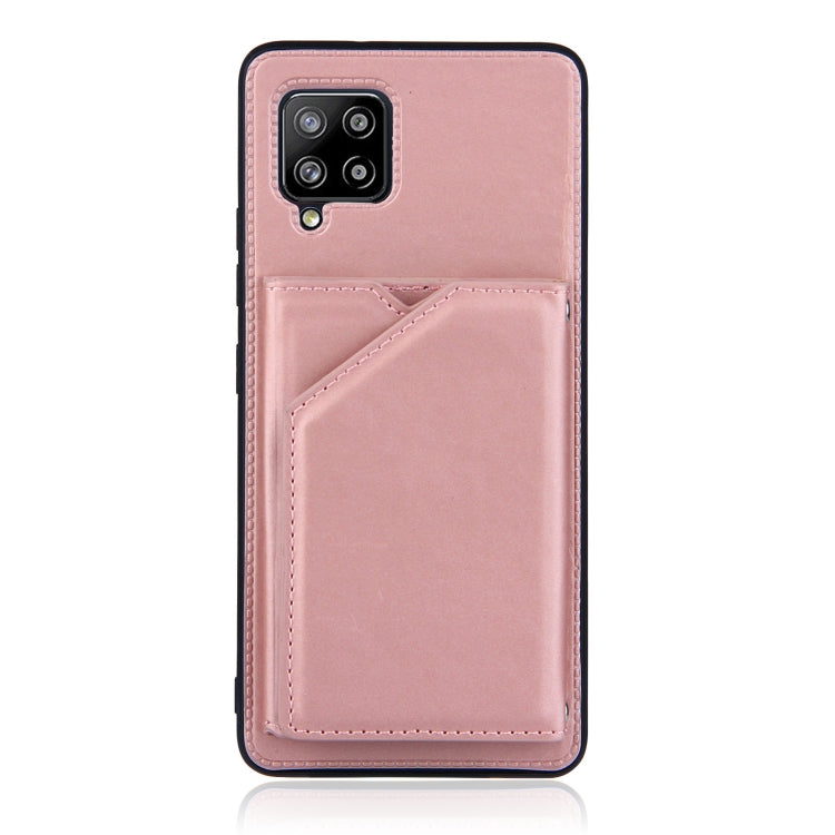 For Samsung Galaxy A42 5G Skin Feel PU + TPU + PC Back Cover Shockproof Case with Card Slots & Holder & Photo Frame