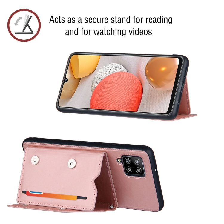 For Samsung Galaxy A42 5G Skin Feel PU + TPU + PC Back Cover Shockproof Case with Card Slots & Holder & Photo Frame