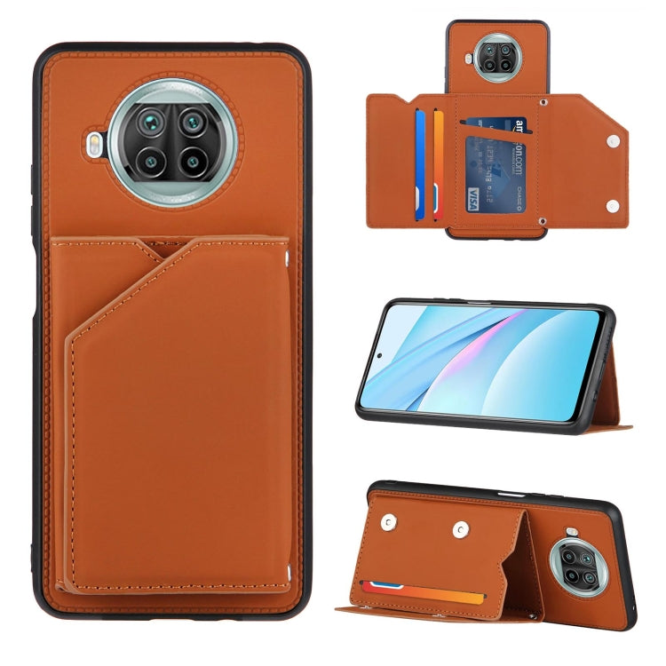 For Xiaomi Mi 10T Lite 5G Skin Feel PU + TPU + PC Back Cover Shockproof Case with Card Slots & Holder & Photo Frame