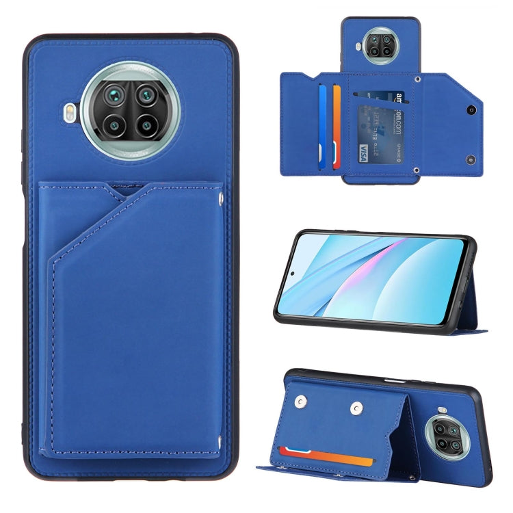 For Xiaomi Mi 10T Lite 5G Skin Feel PU + TPU + PC Back Cover Shockproof Case with Card Slots & Holder & Photo Frame