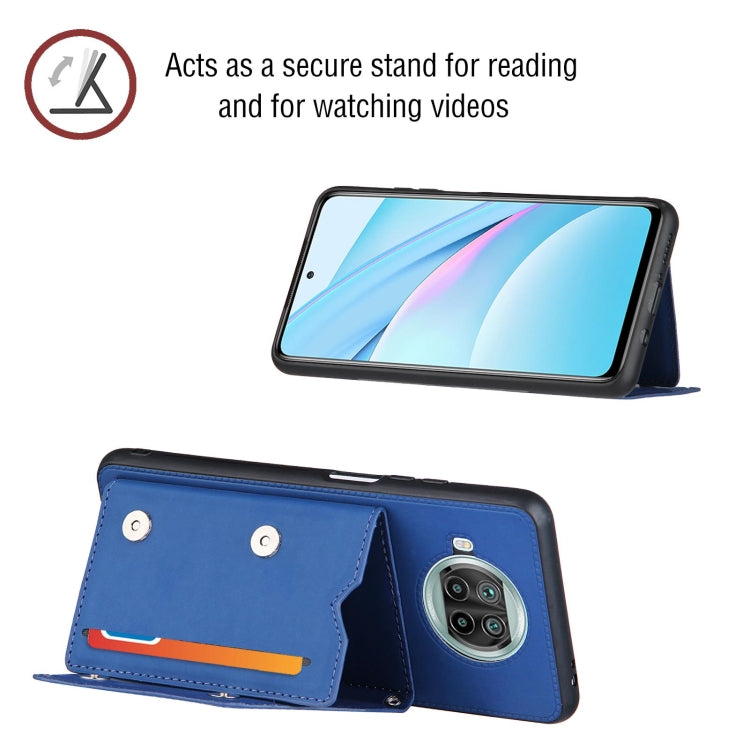 For Xiaomi Mi 10T Lite 5G Skin Feel PU + TPU + PC Back Cover Shockproof Case with Card Slots & Holder & Photo Frame