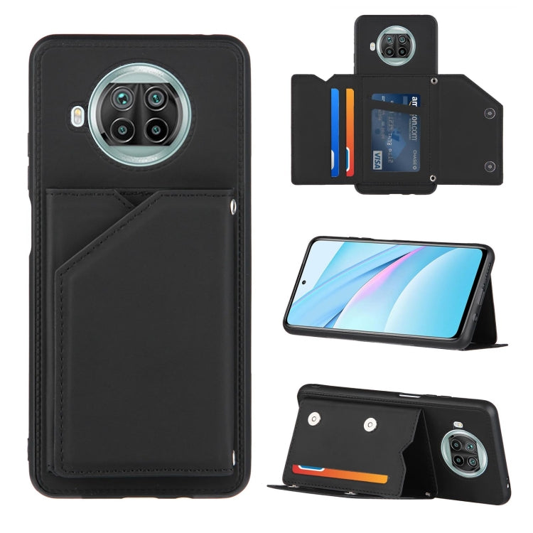 For Xiaomi Mi 10T Lite 5G Skin Feel PU + TPU + PC Back Cover Shockproof Case with Card Slots & Holder & Photo Frame