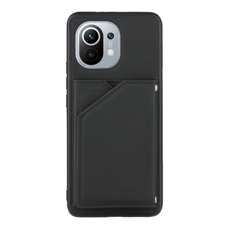 For Xiaomi Mi 11 Skin Feel PU + TPU + PC Back Cover Shockproof Case with Card Slots & Holder & Photo Frame