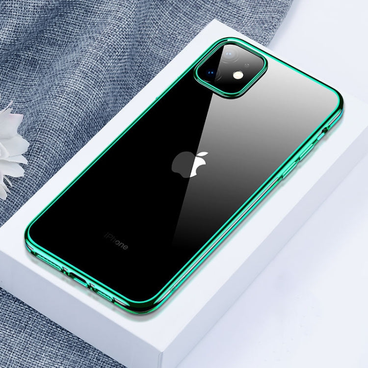 For iPhone 11 Pro Max CAFELE Flash Plating Series Transparent Anti-fingerprint Full Coverage Anti-fall Phone Soft Protective Case