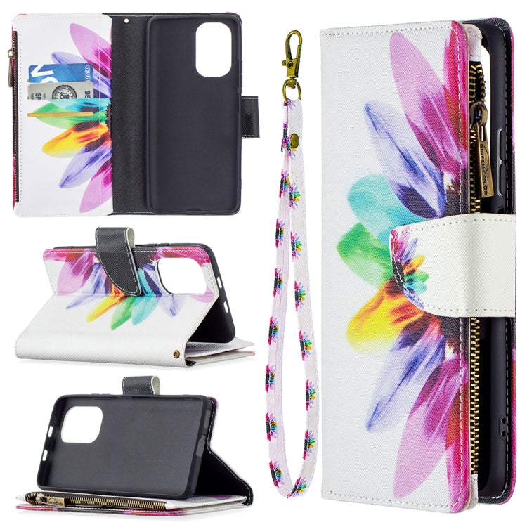 For Xiaomi Mi 11i / Poco F3 / Redmi K40 / K40 Pro Colored Drawing Pattern Zipper Horizontal Flip Leather Case with Holder & Card Slots & Wallet