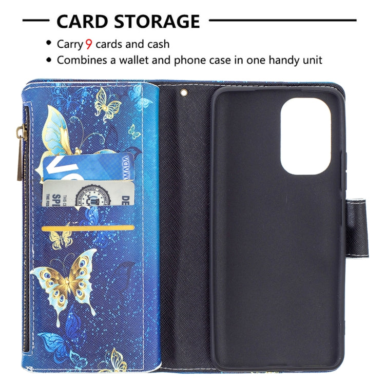 For Xiaomi Mi 11i / Poco F3 / Redmi K40 / K40 Pro Colored Drawing Pattern Zipper Horizontal Flip Leather Case with Holder & Card Slots & Wallet