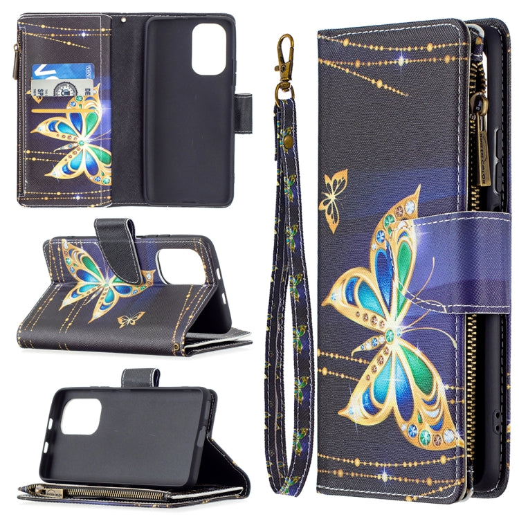 For Xiaomi Mi 11i / Poco F3 / Redmi K40 / K40 Pro Colored Drawing Pattern Zipper Horizontal Flip Leather Case with Holder & Card Slots & Wallet