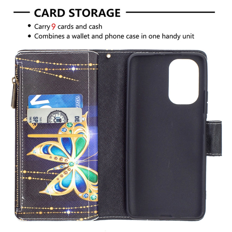 For Xiaomi Mi 11i / Poco F3 / Redmi K40 / K40 Pro Colored Drawing Pattern Zipper Horizontal Flip Leather Case with Holder & Card Slots & Wallet