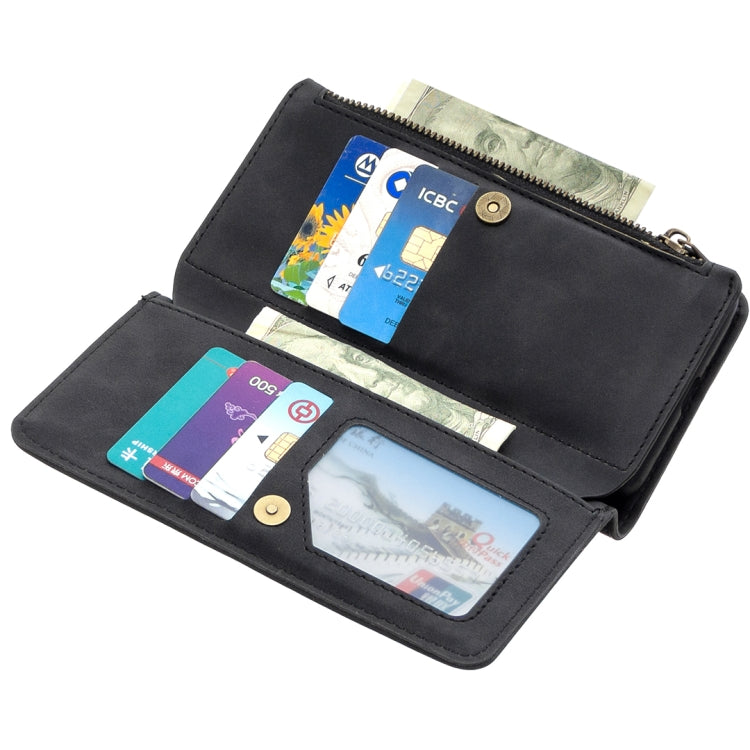 For Samsung Galaxy A32 5G Skin Feel Detachable Magnetic Zipper Horizontal Flip PU Leather Case with Multi-Card Slots & Holder & Wallet & Photo Frame & Lanyard