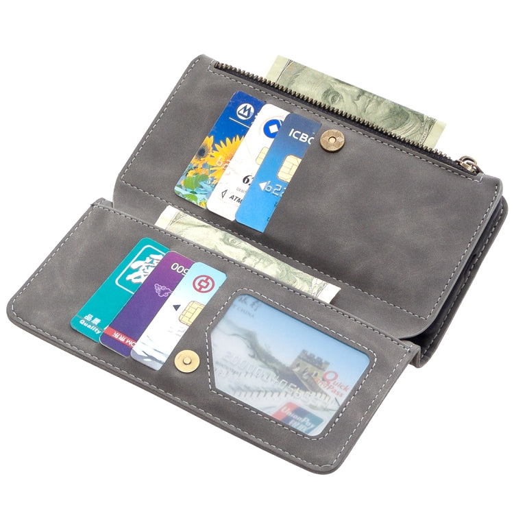 For Samsung Galaxy A32 5G Skin Feel Detachable Magnetic Zipper Horizontal Flip PU Leather Case with Multi-Card Slots & Holder & Wallet & Photo Frame & Lanyard
