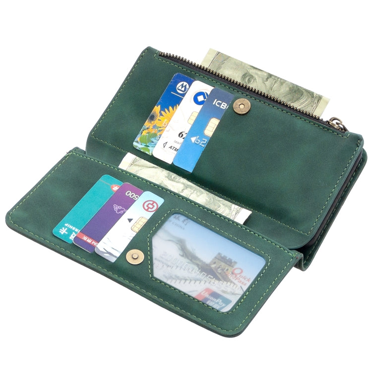 For Samsung Galaxy A42 Skin Feel Detachable Magnetic Zipper Horizontal Flip PU Leather Case with Multi-Card Slots & Holder & Wallet & Photo Frame & Lanyard