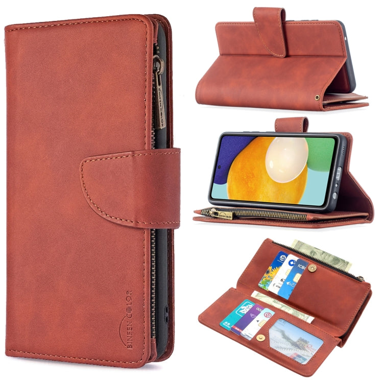 For Samsung Galaxy A52 5G / 4G Skin Feel Detachable Magnetic Zipper Horizontal Flip PU Leather Case with Multi-Card Slots & Holder & Wallet & Photo Frame & Lanyard