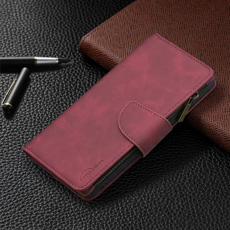 For Samsung Galaxy A52 5G / 4G Skin Feel Detachable Magnetic Zipper Horizontal Flip PU Leather Case with Multi-Card Slots & Holder & Wallet & Photo Frame & Lanyard