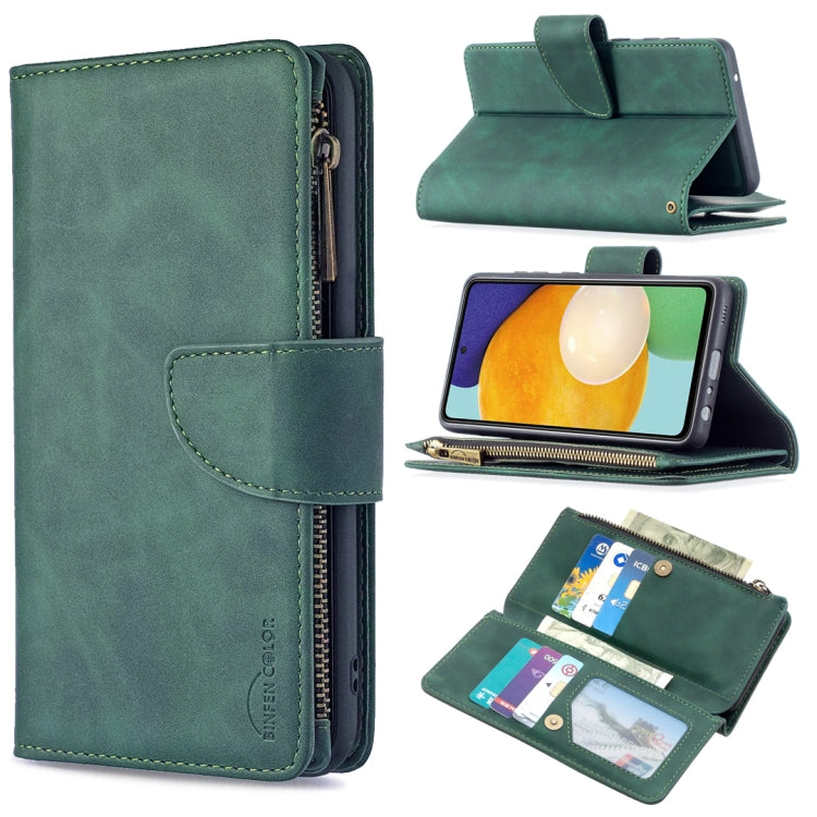 For Samsung Galaxy A52 5G / 4G Skin Feel Detachable Magnetic Zipper Horizontal Flip PU Leather Case with Multi-Card Slots & Holder & Wallet & Photo Frame & Lanyard