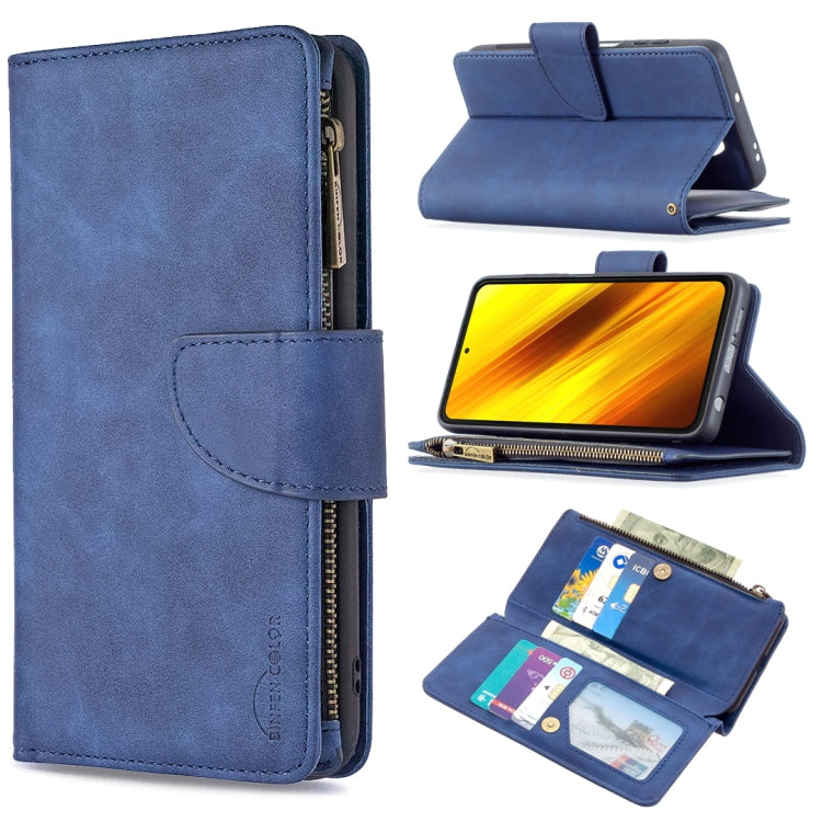 For Xiaomi Poco X3 Skin Feel Detachable Magnetic Zipper Horizontal Flip PU Leather Case with Multi-Card Slots & Holder & Wallet & Photo Frame & Lanyard