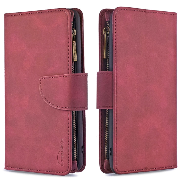 For Xiaomi Poco X3 Skin Feel Detachable Magnetic Zipper Horizontal Flip PU Leather Case with Multi-Card Slots & Holder & Wallet & Photo Frame & Lanyard