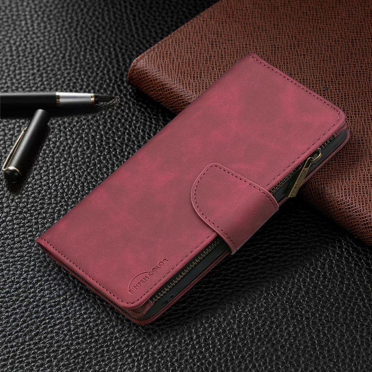 For Xiaomi Poco X3 Skin Feel Detachable Magnetic Zipper Horizontal Flip PU Leather Case with Multi-Card Slots & Holder & Wallet & Photo Frame & Lanyard