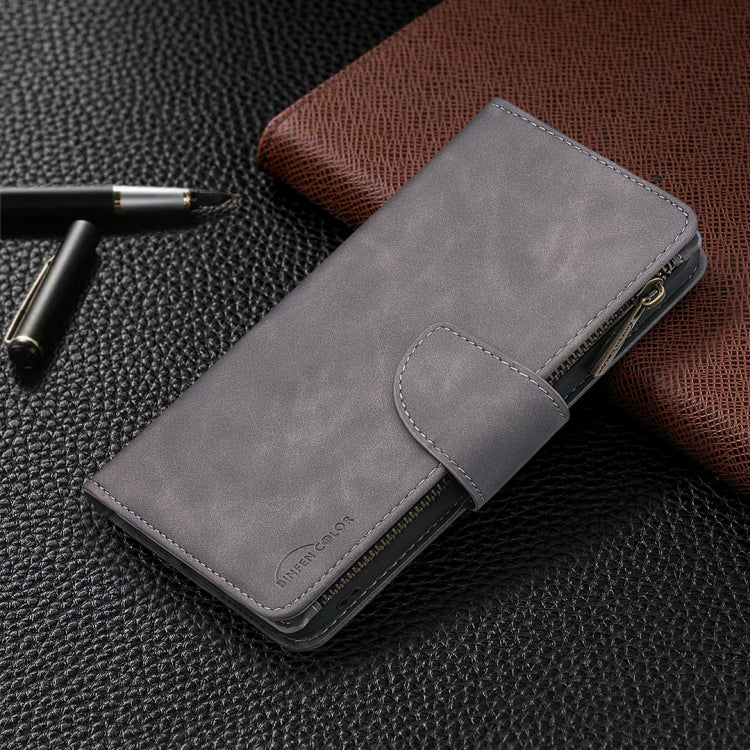 For Xiaomi Poco X3 Skin Feel Detachable Magnetic Zipper Horizontal Flip PU Leather Case with Multi-Card Slots & Holder & Wallet & Photo Frame & Lanyard