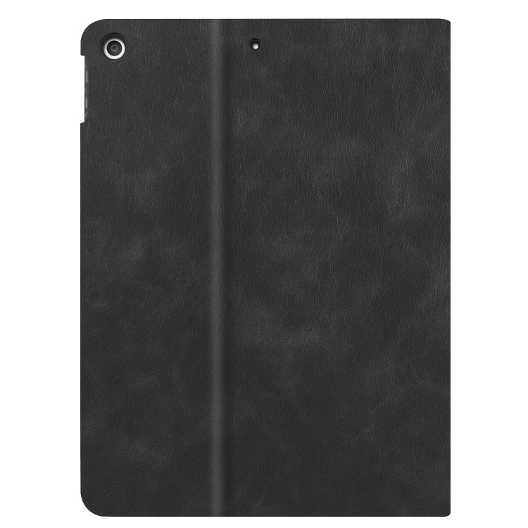 For iPad 10.2 Cowhide Texture Pattern Horizontal Flip Leather Case with Holder & Pen Slots & Sleep / Wake-Up Function