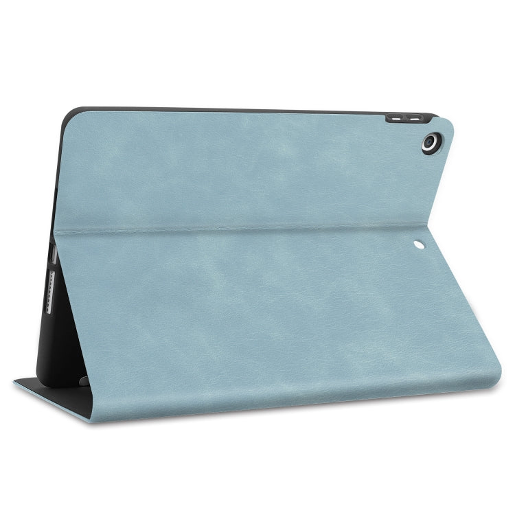 For iPad 10.2 Cowhide Texture Pattern Horizontal Flip Leather Case with Holder & Pen Slots & Sleep / Wake-Up Function