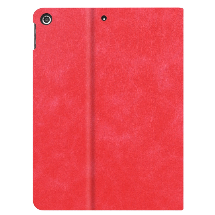 For iPad 10.2 Cowhide Texture Pattern Horizontal Flip Leather Case with Holder & Pen Slots & Sleep / Wake-Up Function