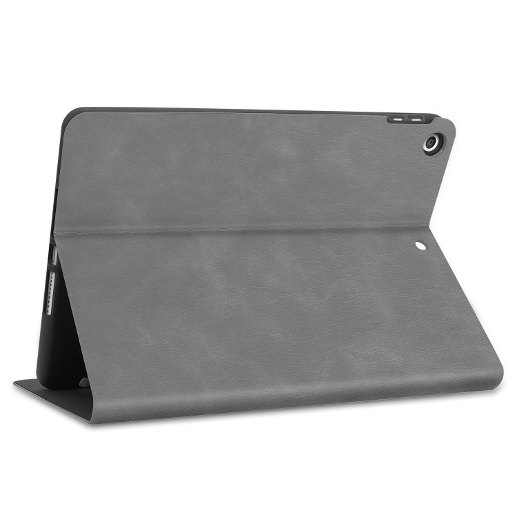 For iPad 10.2 Cowhide Texture Pattern Horizontal Flip Leather Case with Holder & Pen Slots & Sleep / Wake-Up Function