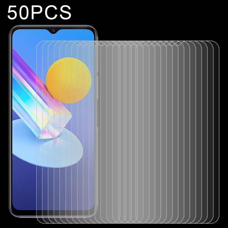 For vivo Y72 5G / Y02  / Y02s / iQOO Z7i / Y11 2023 / Y02A / Y02t 50 PCS 0.26mm 9H 2.5D Tempered Glass Film