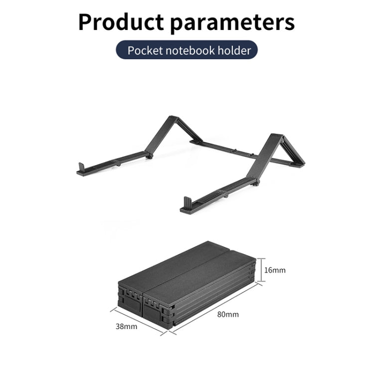 FB01 Portable Mini Foldable Multifunctional Laptop Cooling Bracket(Black)