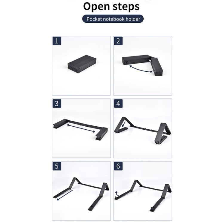 FB01 Portable Mini Foldable Multifunctional Laptop Cooling Bracket(Black)