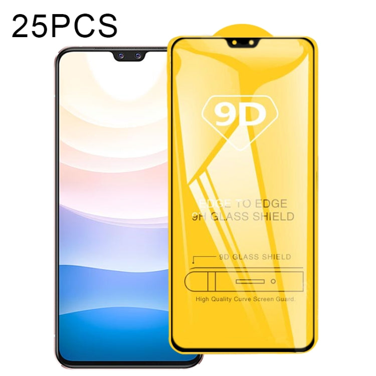 For vivo S9 25 PCS 9D Full Glue Full Screen Tempered Glass Film