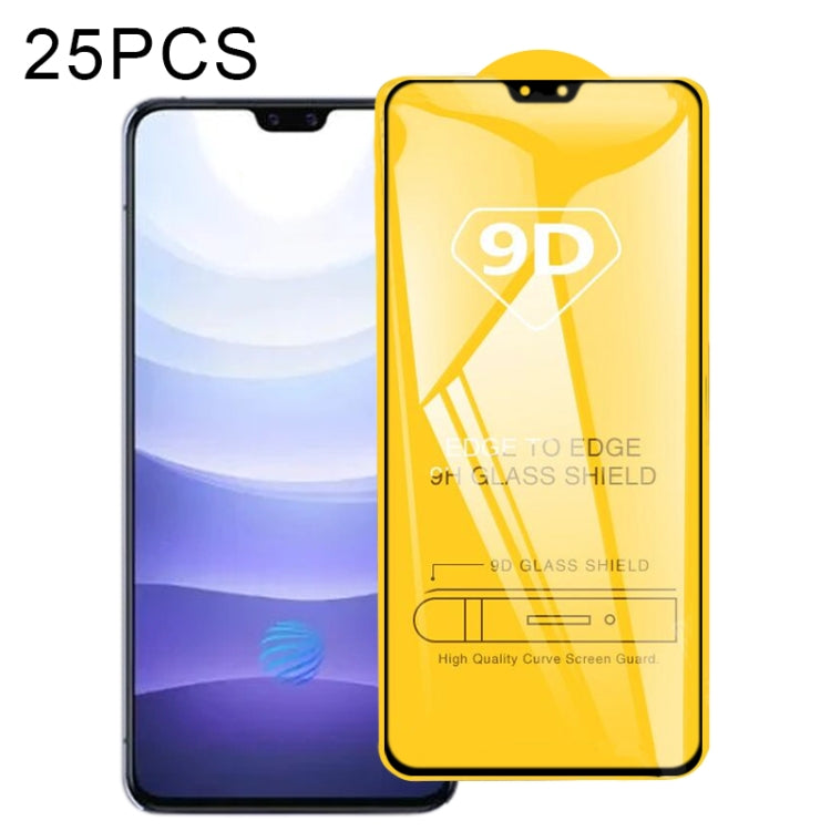 For vivo S9e 25 PCS 9D Full Glue Full Screen Tempered Glass Film