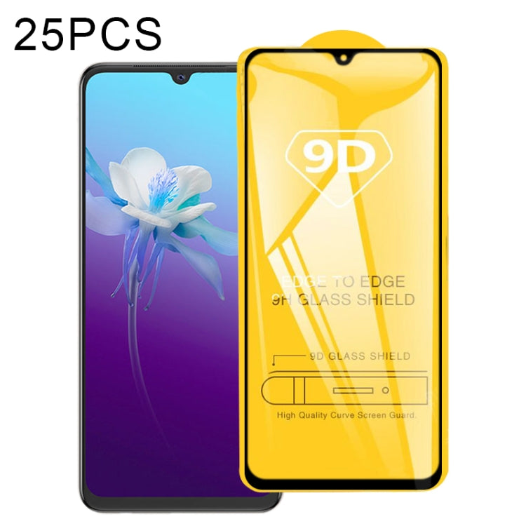 For vivo V20 2021 25 PCS 9D Full Glue Full Screen Tempered Glass Film