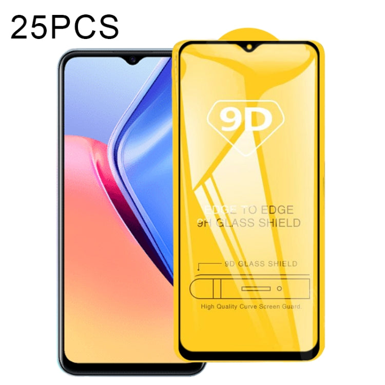 For vivo iQOO U3 / iQOO U5 25 PCS 9D Full Glue Full Screen Tempered Glass Film