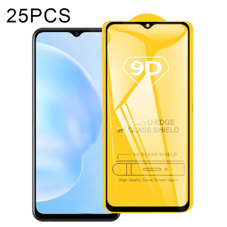For vivo Y52s / Y52s t1 / T1 5G 25 PCS 9D Full Glue Full Screen Tempered Glass Film