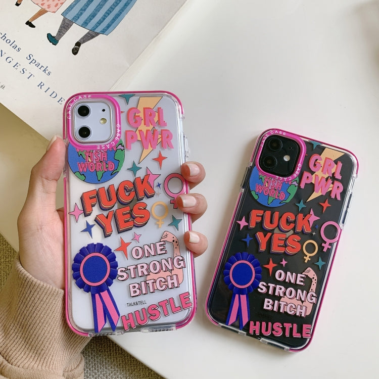For iPhone SE 2022 / SE 2020 / 8 / 7 Double Color TPU Pattern Protective Case