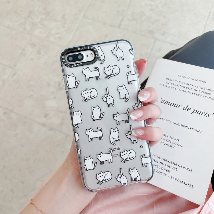 For iPhone SE 2022 / SE 2020 / 8 / 7 Double Color TPU Pattern Protective Case