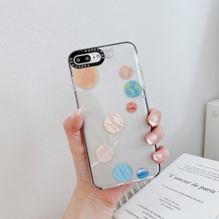 For iPhone SE 2022 / SE 2020 / 8 / 7 Double Color TPU Pattern Protective Case