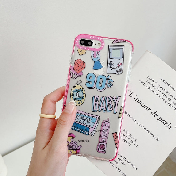 For iPhone SE 2022 / SE 2020 / 8 / 7 Double Color TPU Pattern Protective Case