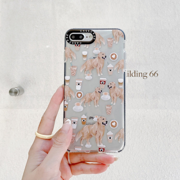 For iPhone SE 2022 / SE 2020 / 8 / 7 Double Color TPU Pattern Protective Case