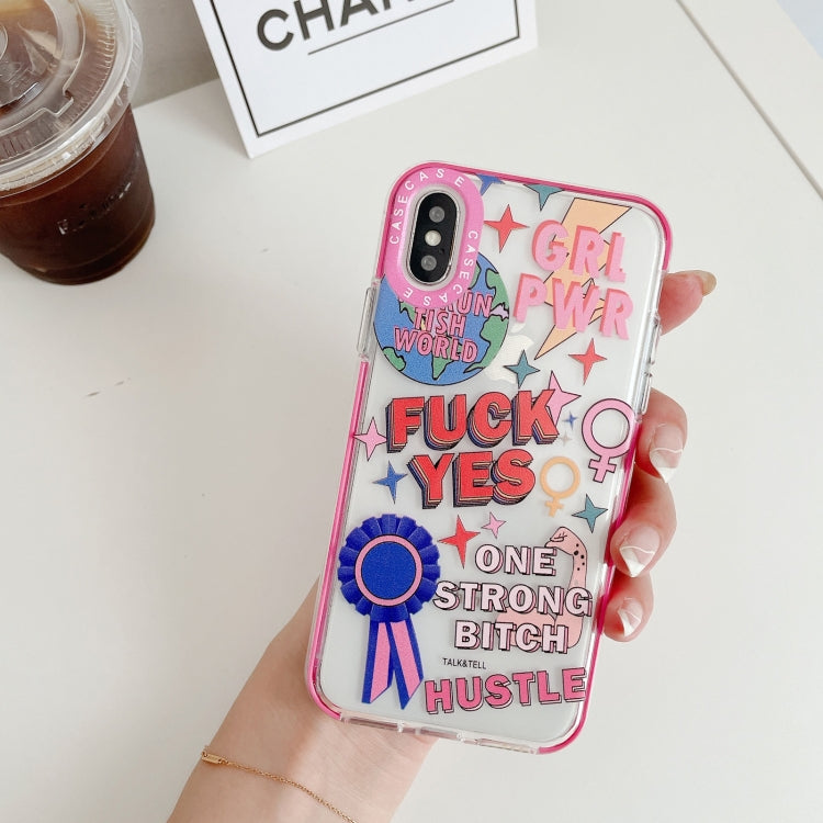 For iPhone X / XS Double Color TPU Pattern Protective Case