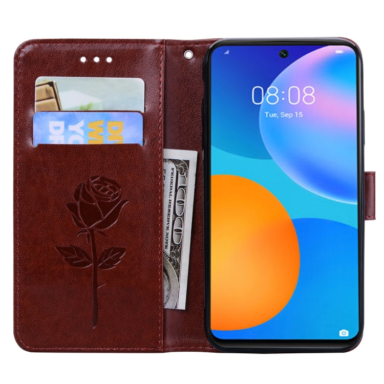 For Huawei Honor 10X Lite Rose Embossed Horizontal Flip PU Leather Case with Holder & Card Slots & Wallet
