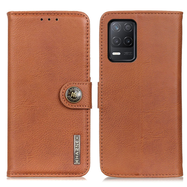 For Realme 9 5G / Realme 8 5G / Realme V13 5G KHAZNEH Cowhide Texture Horizontal Flip Leather Case